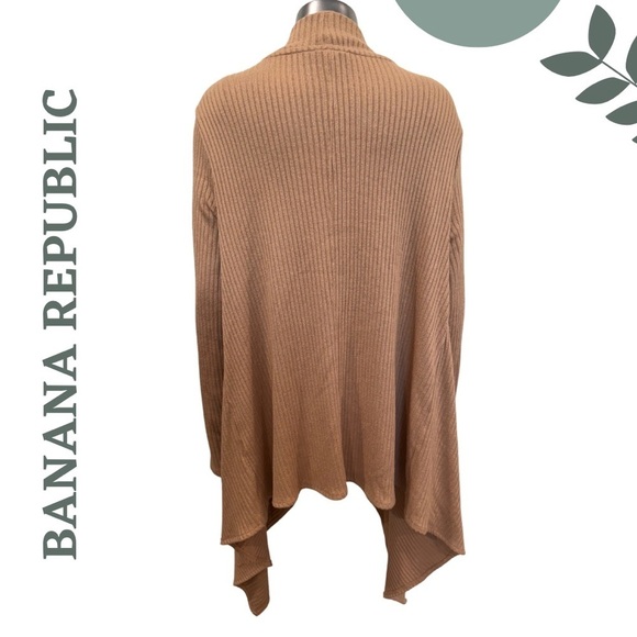 Soft Drape Knit Cardigan Waterfall Front in Tan by Banana Republic Size Large - Picture 4 of 6